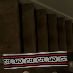 Stylish Designer Men's Headband By Gucci with Red and Blue Accents